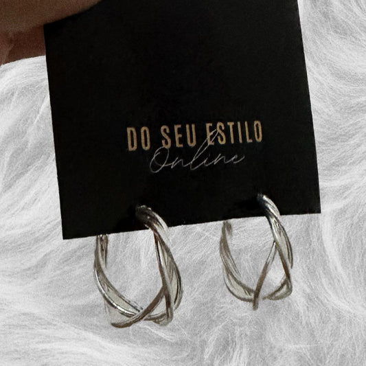 Brinco de Prata 925 Argola Torcida